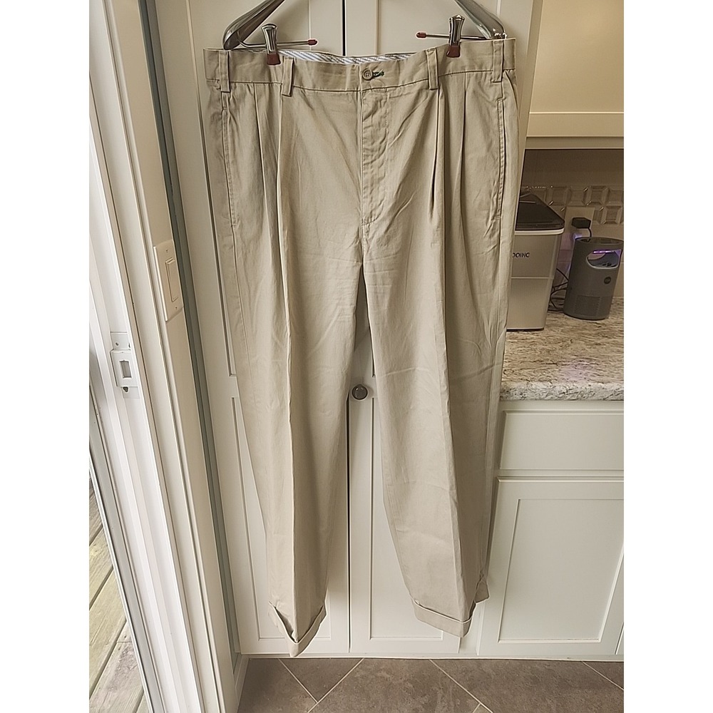 Tommy Hilfiger Mens‎ Chino Pants Beige Straight Leg Zipper Fly Size 38x32 Cotton